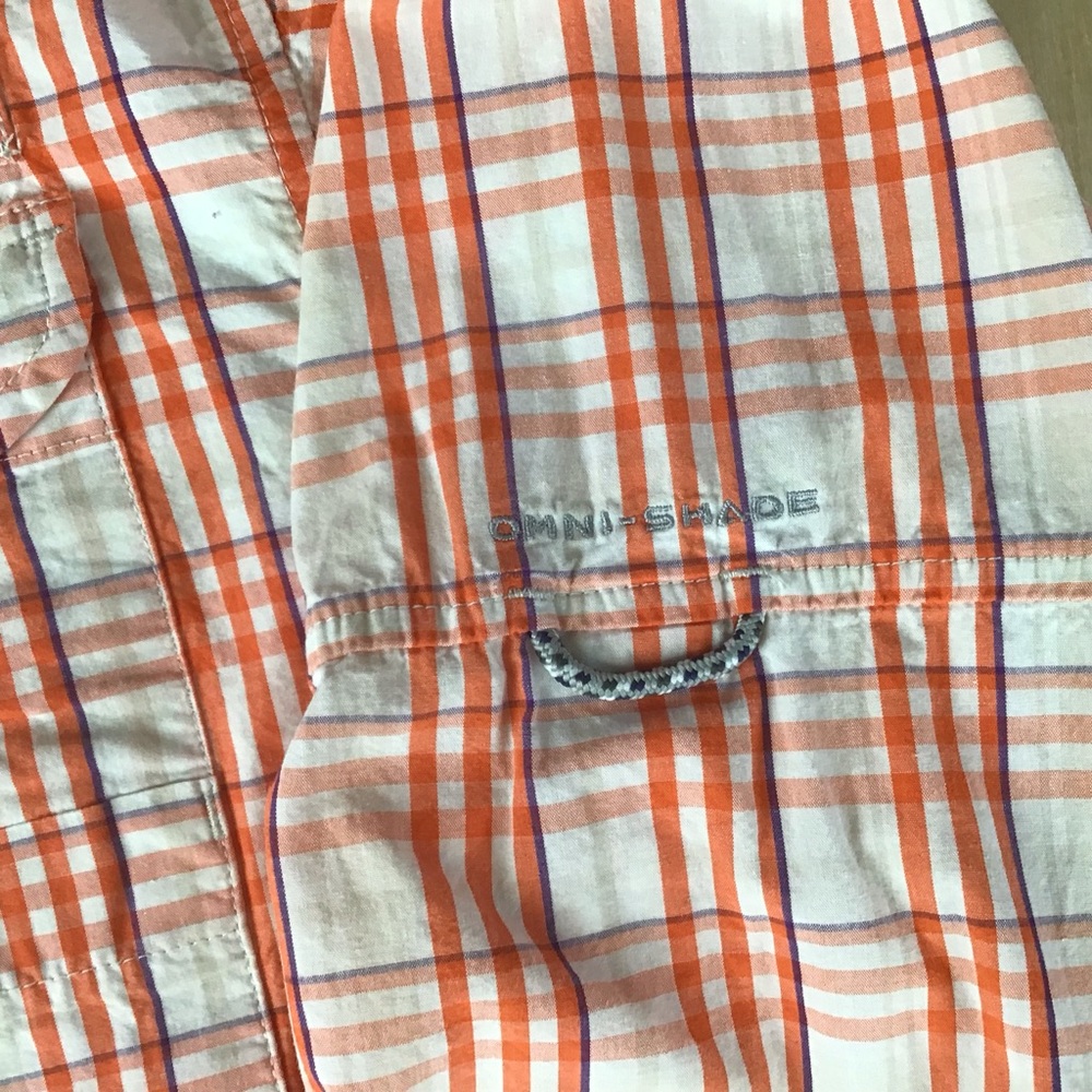 Clemson Tigers Columbia Super Bonehead Mens Medium Button Up Plaid Fishing Shirt - Picture 3 of 10